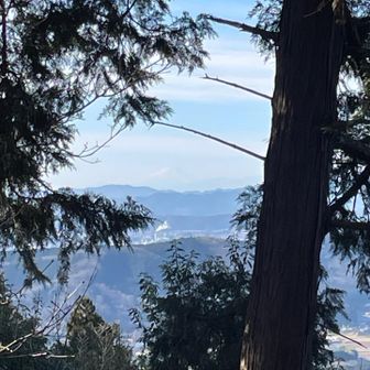 富士山が薄らと見える
