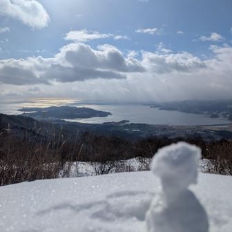 前日？の雪だるまさん
頭なかったから握って乗せる
サラサラで固まりにくかったです❄