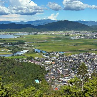 安土城のあった安土山が見えました。