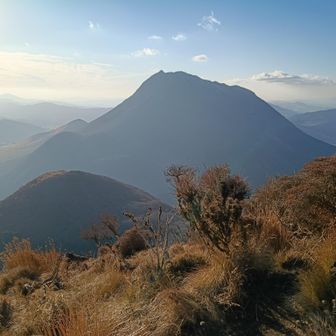 鶴見岳山頂から見た由布岳