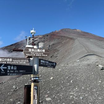 下山は宝永山馬の背から大砂走りへ