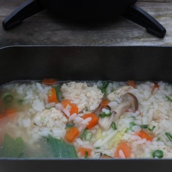 〆は雑炊 (*´∇｀*)