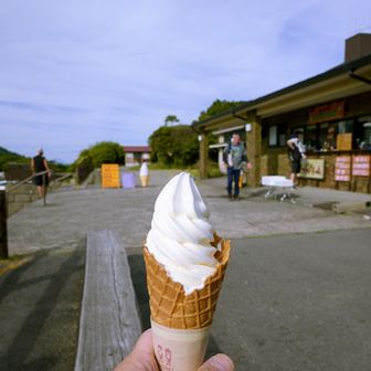 下山後は、牧ノ戸峠のソフトクリーム🍦疲れた体に最高！