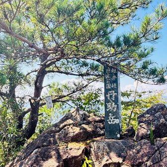 山頂標識。
