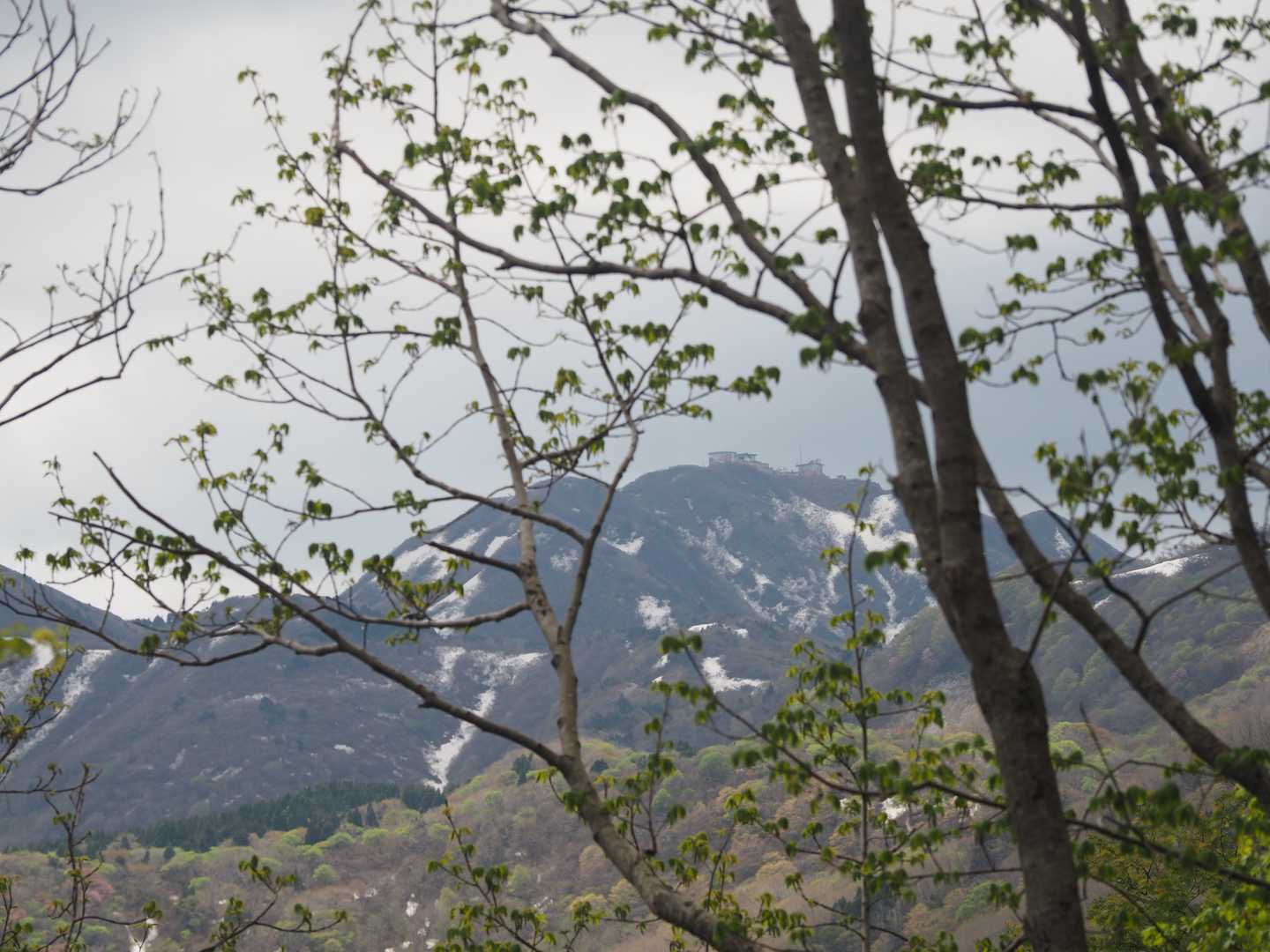 遠くに見える金北山