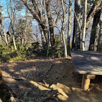 東峰の山頂にあるイスの横が栂立尾根の終点。
これはわからない😅。
