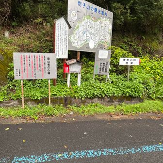 登山口
看板多く目立つ