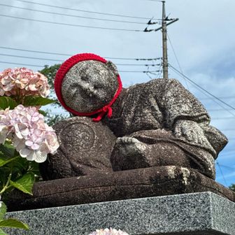 あじさいがたくさん植えられてる長念寺からスタート
お地蔵さん（なのかな？）可愛い🩷