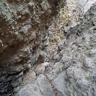 テラスから下を見ます