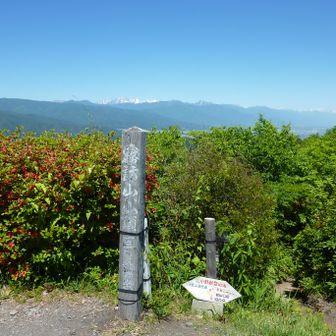 山頂到着　
樹林を抜けると、突如辺りが開けて360°の大展望が現れます