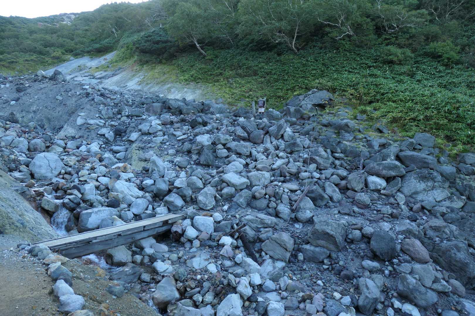 ガレ場を登ります。