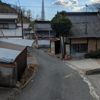 福田地区の集落を抜け国道に向かう
