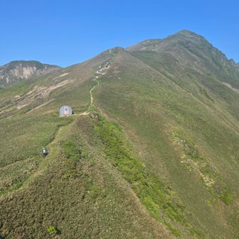大障子ノ頭の先に万太郎山