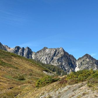 不帰キレット
左から　　　Ⅲ峰　　Ⅱ峰南峰　北峰　　　Ⅰ峰