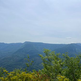 正面に苗場山