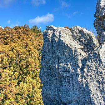 崖の側面によくみたら…
「立須」って書いてある！笑