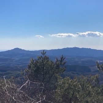 展望台より　右のポイントは高鈴山　左は神峰山