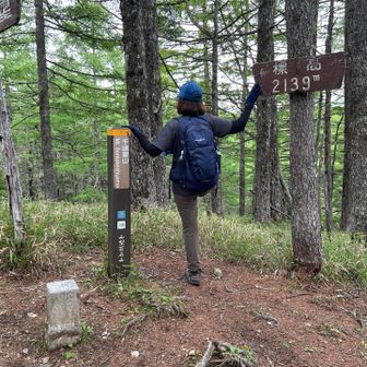 千頭星山 山頂
標高2139m
三角点タッチしました。

足を上げて『千』のポーズ！
見えないな『十』だね！