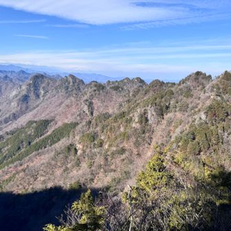 八丁尾根。めちゃギザギザしてます。このギザギザに復路は苦しめられることに。地味に続くアップダウンに体力削られました。