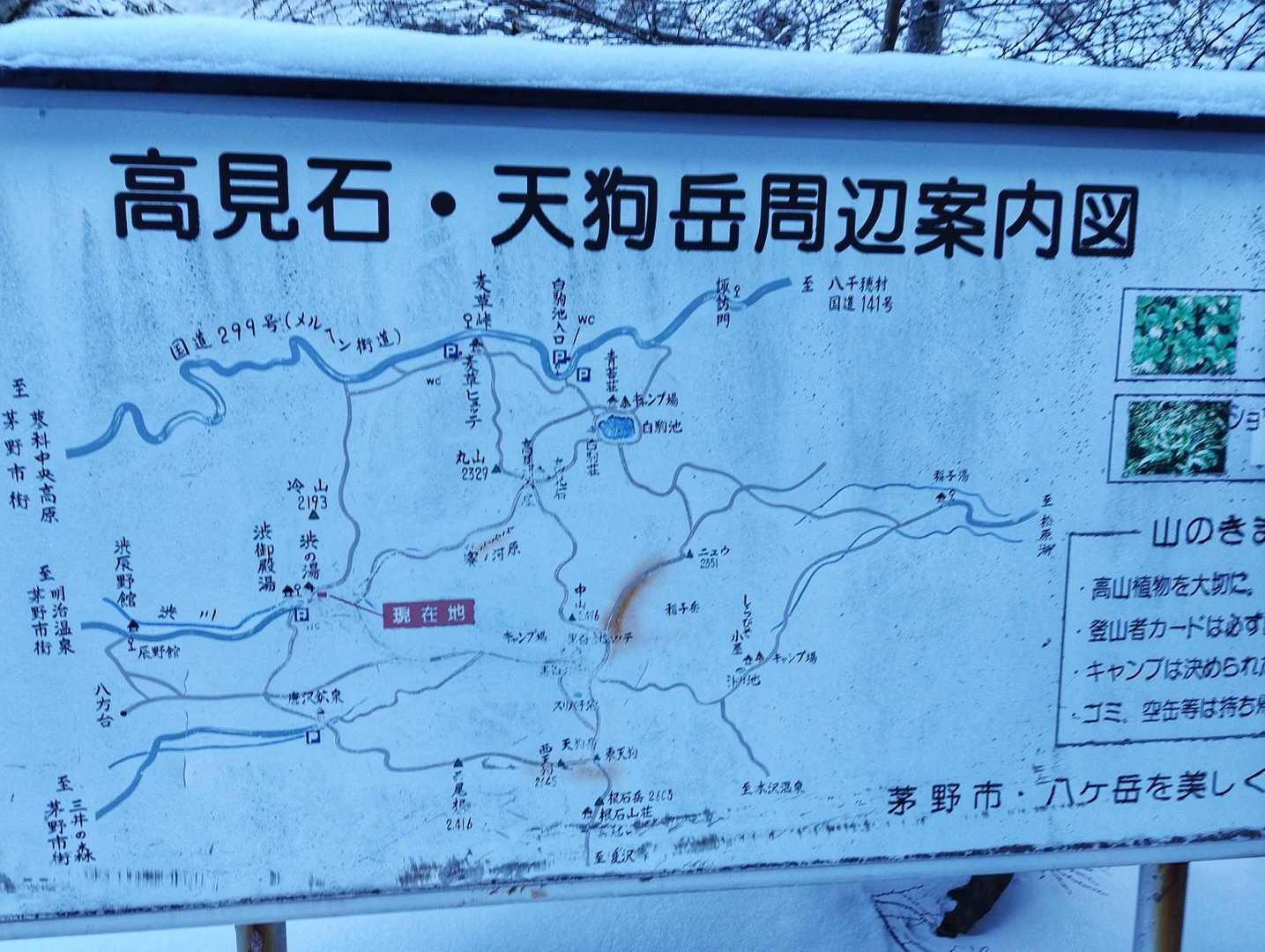渋の湯登山口スタートで
黒百合ヒュッテ〜ニュウ〜高見石小屋の周回コースの計画です
