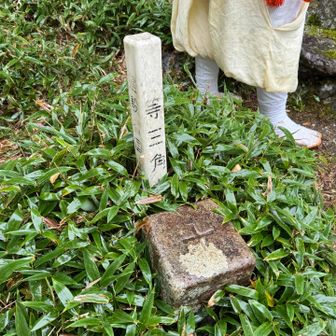湧出岩横の三角点。