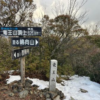 竜王山に到着すると一気に強風となる