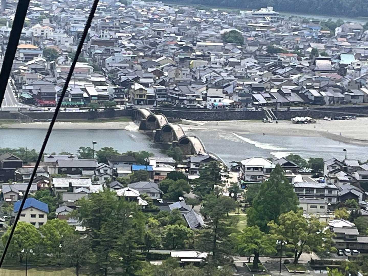ロープウェイから見る錦帯橋