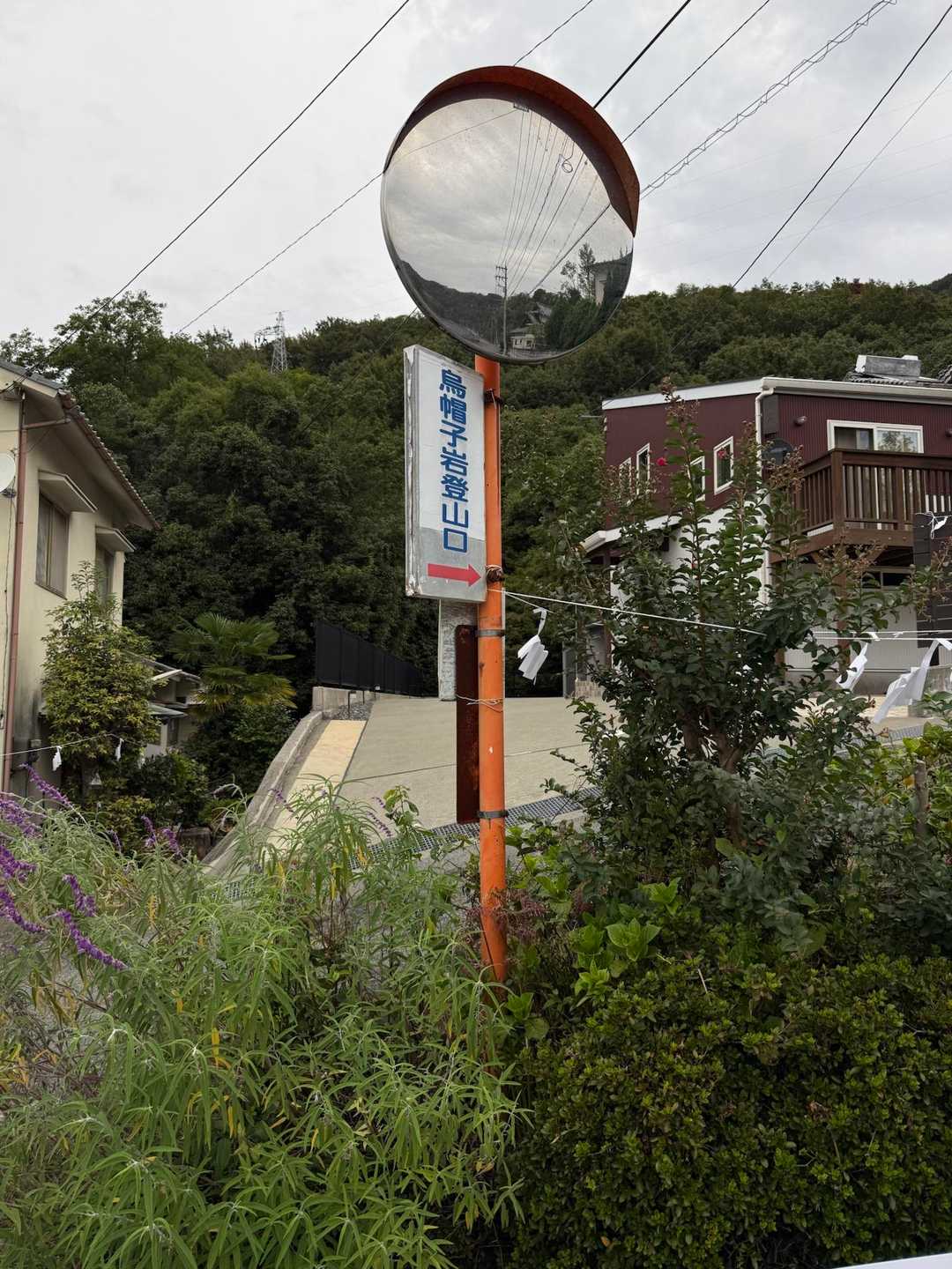 此処から岩登りのコースを登ります