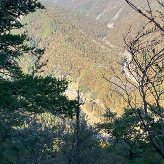 登山口の小滝の集落が見える。