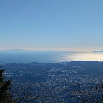 山頂からは、伊豆大島、利島、新島まで見えました🫡