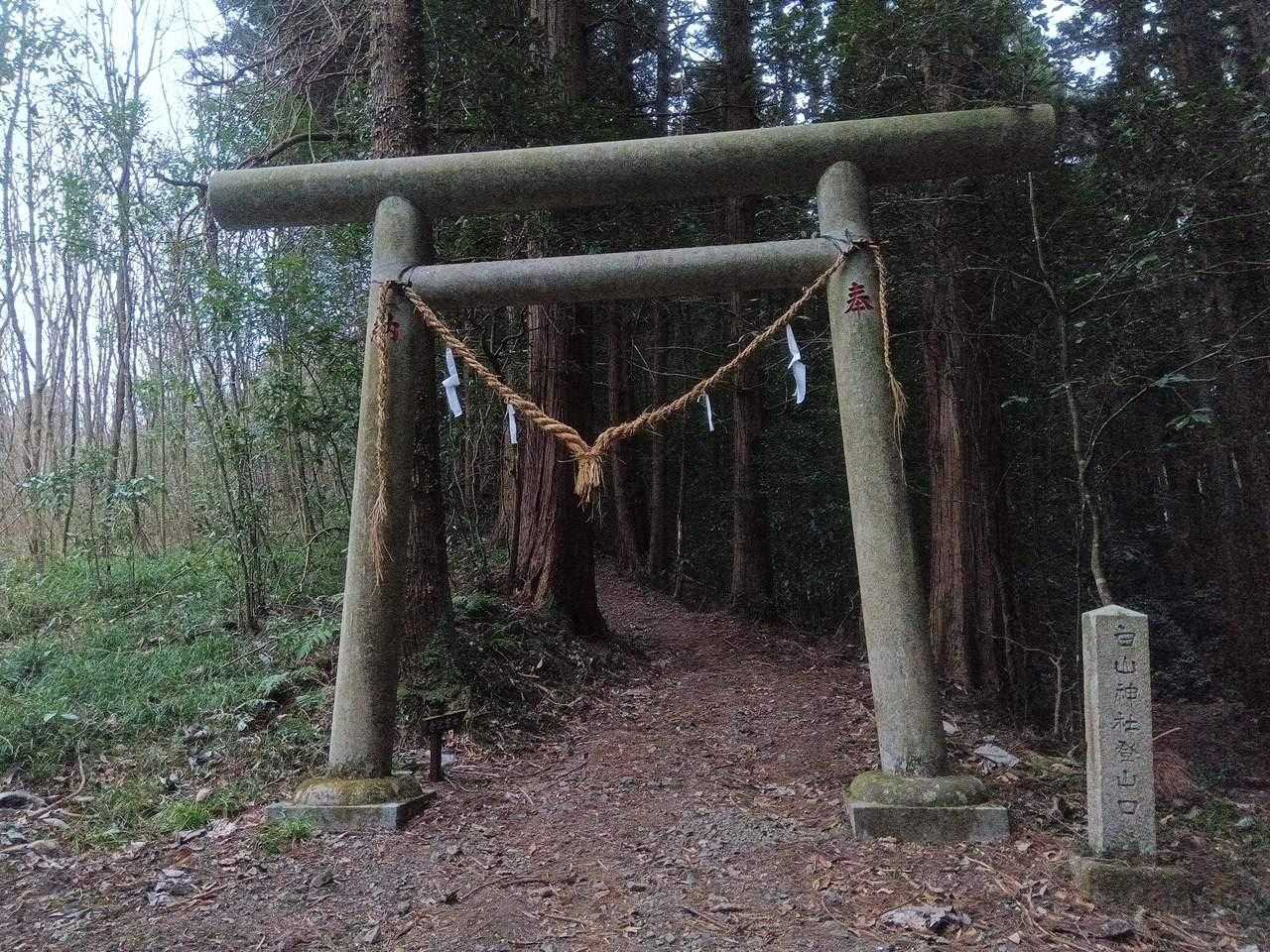 白山神社参道入り口の鳥居