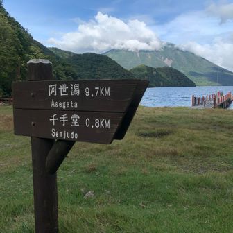 この辺りは千手ヶ浜。近くにバス停🚏があり、ここで山道を離れてバスで戻ることもできる