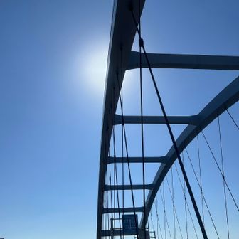 遠回りだけど海の森大橋を渡る。