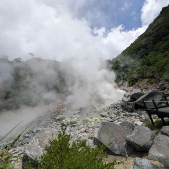 汗だくになった１日💦
八幡大地獄をみて、今日の締めとしました。
そうだ、温泉に行こう〜♨️