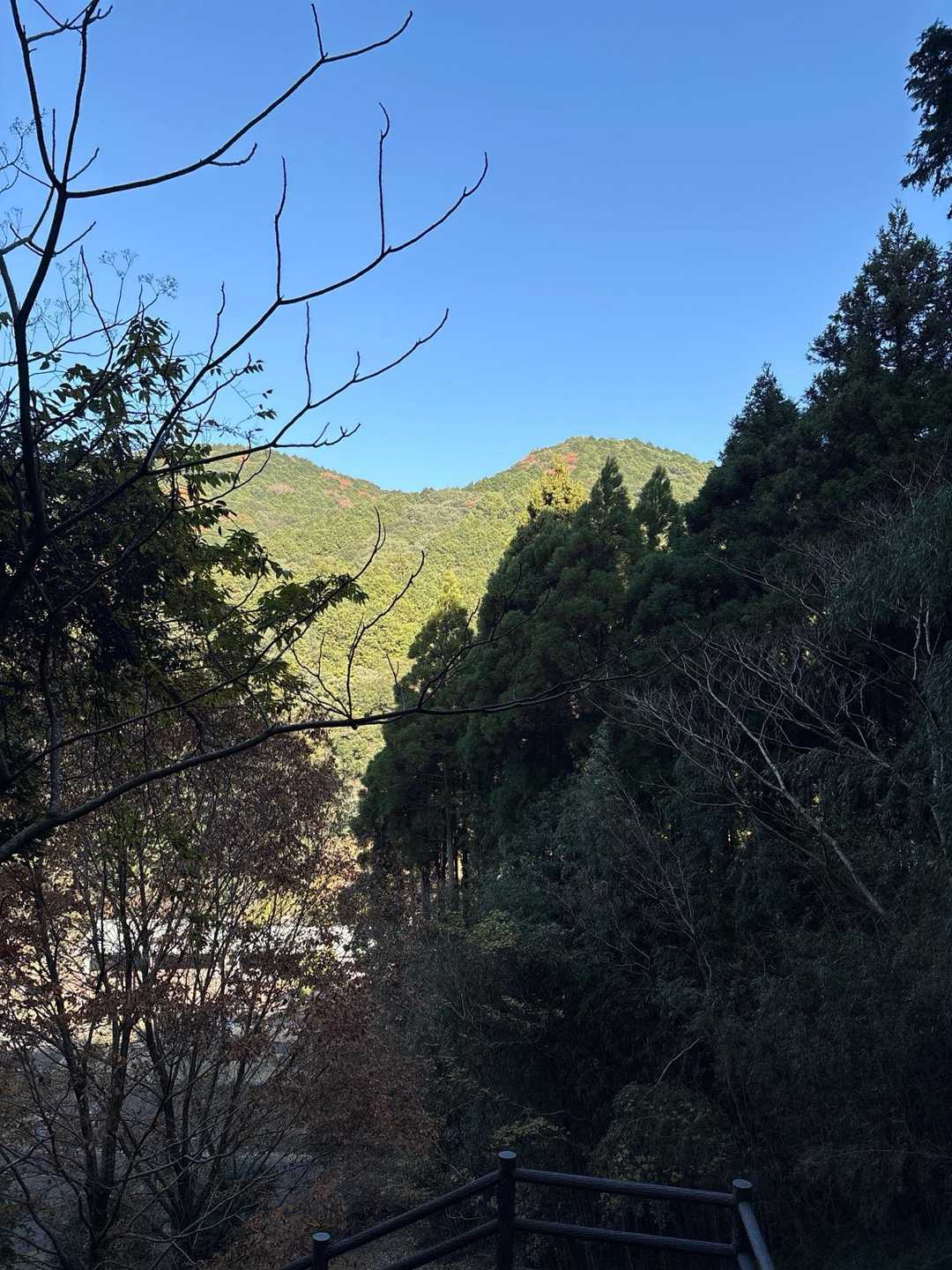 階段上からの景色　耳納連山の何処かな❓
