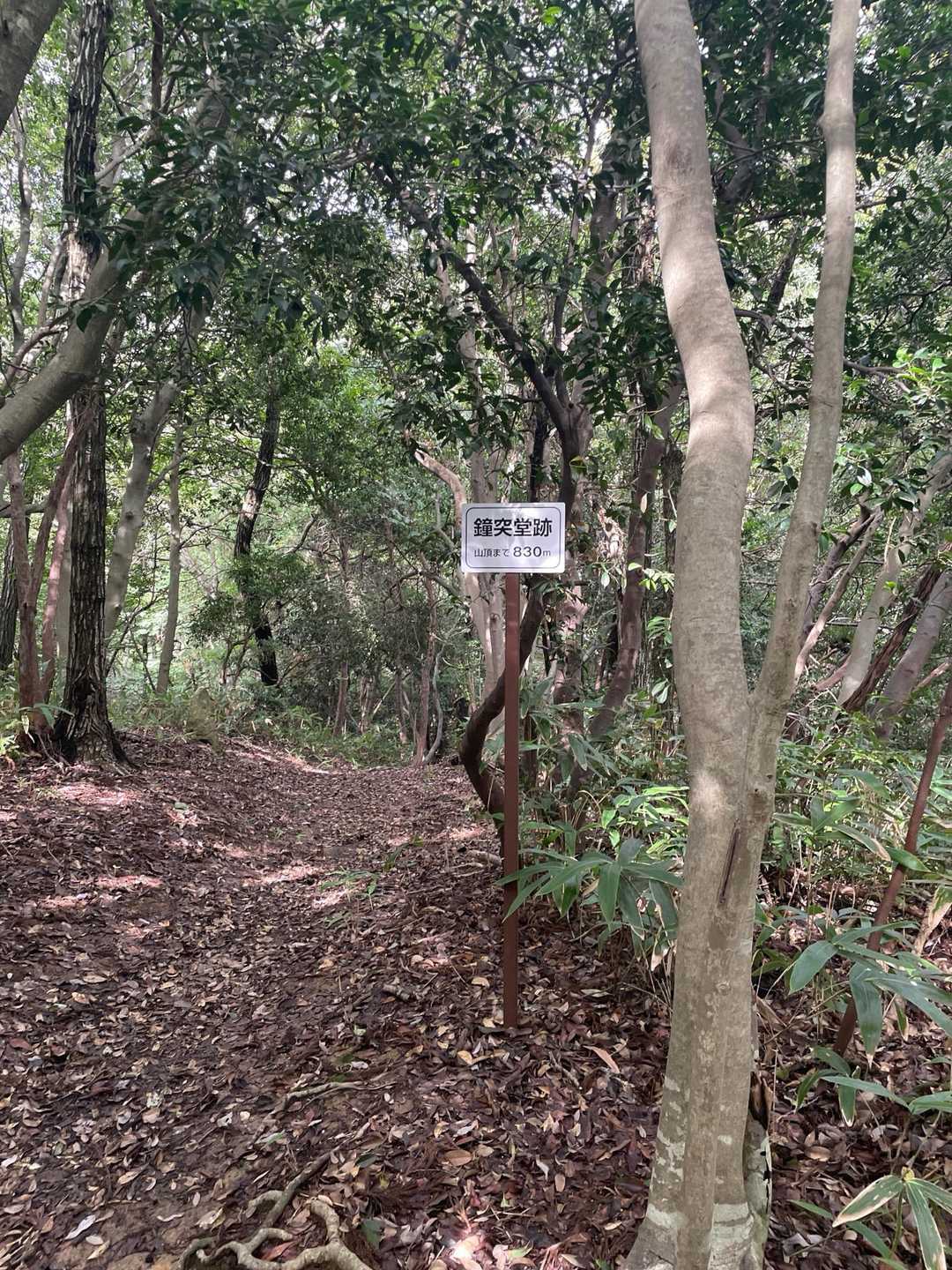 鐘突堂跡
山頂まで830m