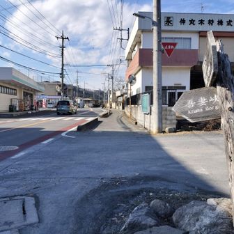 永田大杉バス停の先で住宅街へ左折