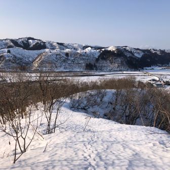 下りはこっちの尾根へ
ﾄﾚｰｽあるけど全部ｱﾆﾏﾙﾄﾚｽです！
長靴の中は終始雪が侵入し､このままでは凍傷ﾎﾞｰｲになってしまうので､ｽﾞﾎﾞﾘながらも急いで降りる💦