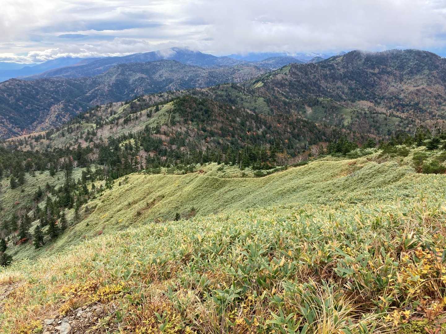 稜線沿いの登山道