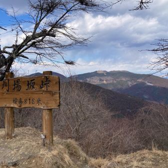 刈場坂峠に到着。
堂平山方面の展望がとても良い。

普段は賑わうお昼時のこの場所も
今季最長寒波のせいか誰もおらず。