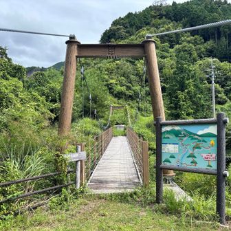 菩提寺に行く道路から見える吊り橋