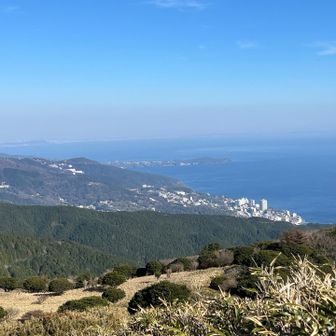 少し下山したところより。熱海市内と真鶴半島。山頂よりも景色いいかも？