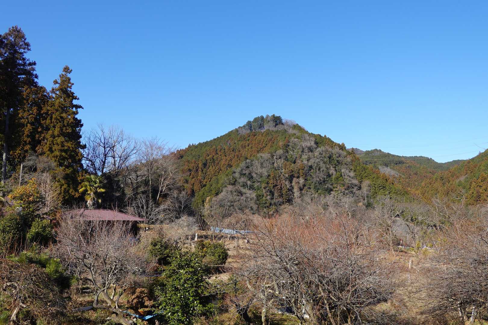 愛宕山
先月登ったばかりなので、見て直ぐにピンときました（遠景だと意外にもピラミダルな山容だなぁ～の感想▲👀）