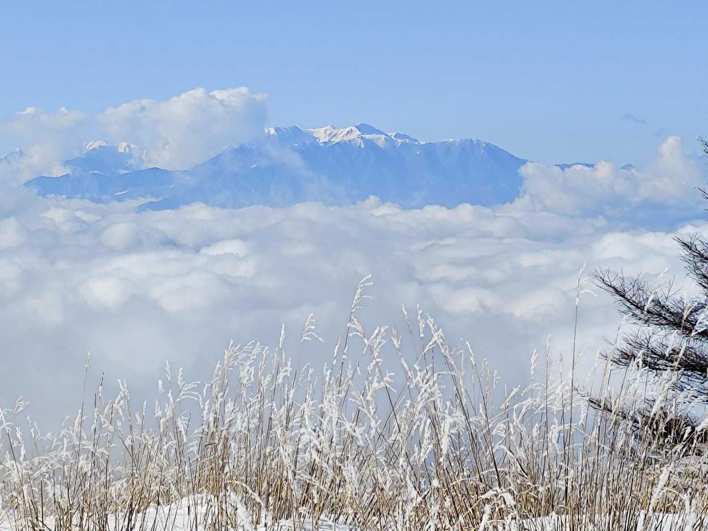 雲海はなかなか消えません…
