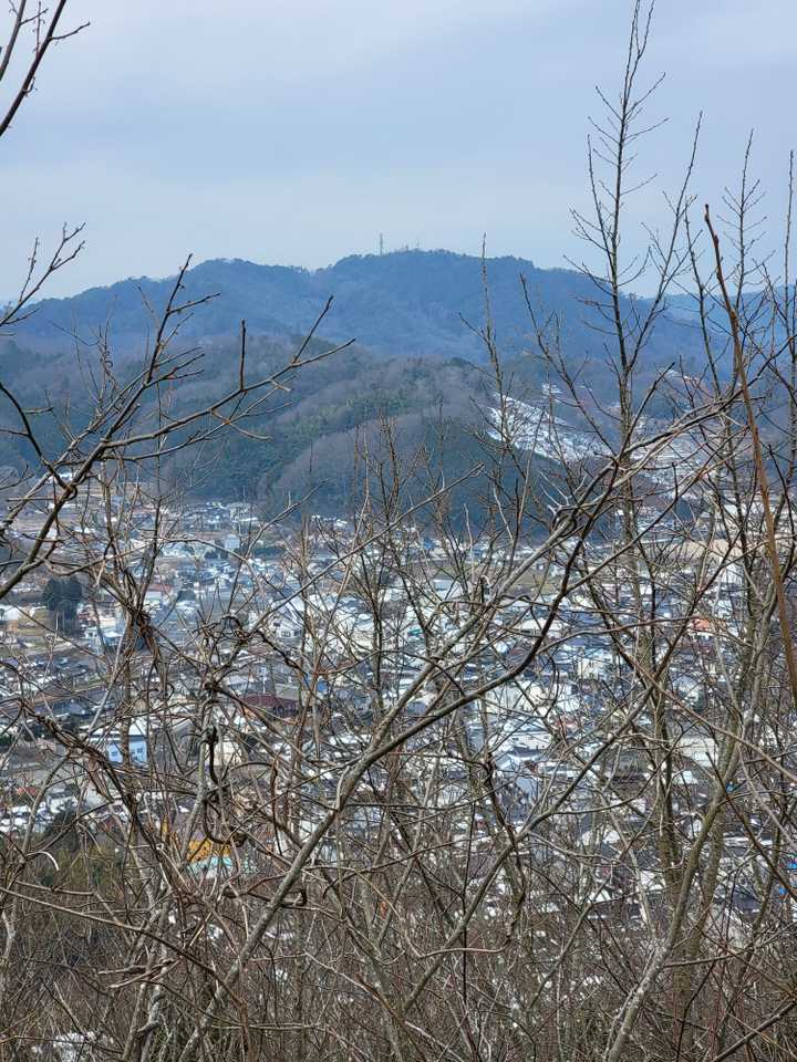 翁山頂上からの弘法山と町並み