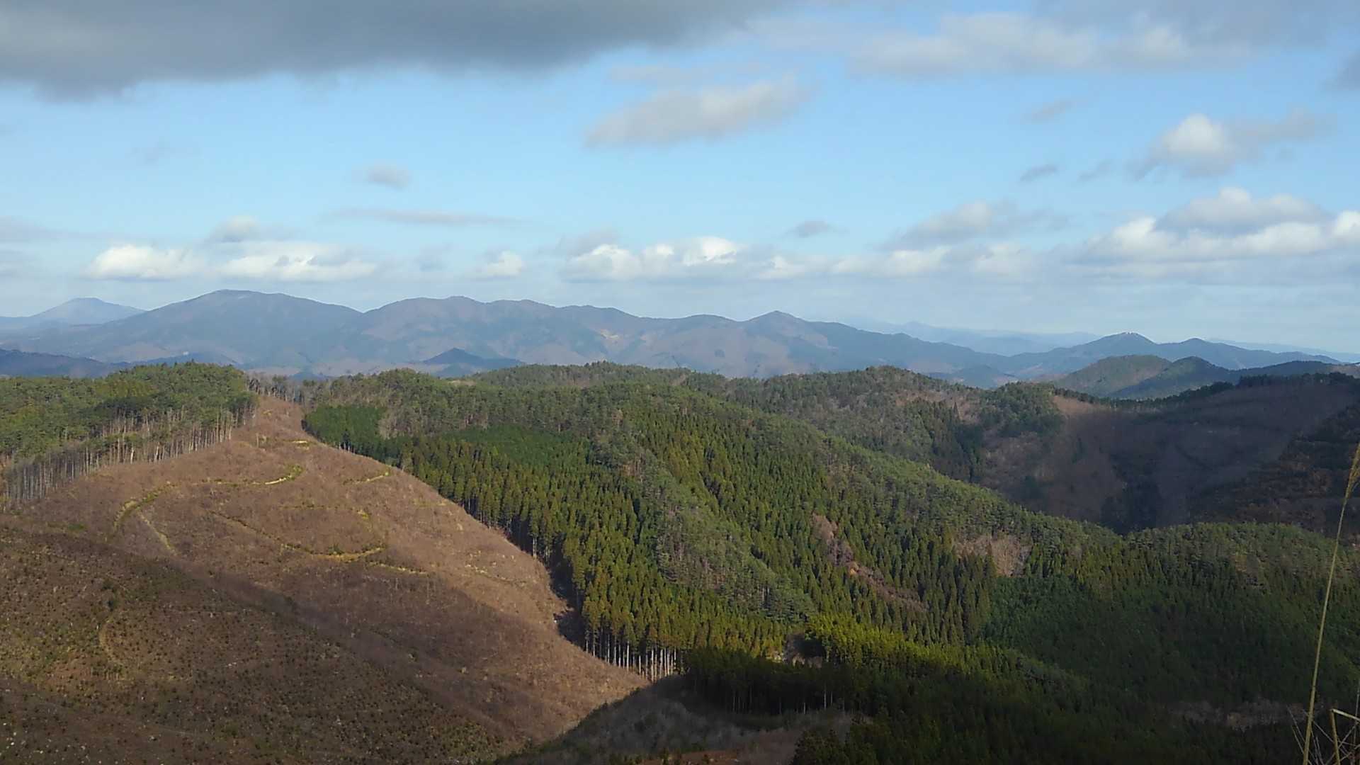 左端室根山、隣大森山、さらに徳仙丈山、右から二番目長の森山