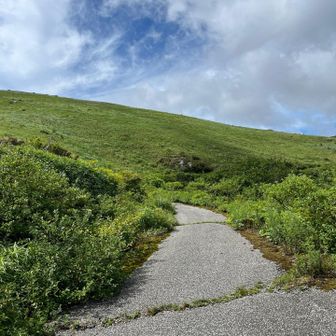 ウバホド山登山口から駐車場まで帰るルートは舗装された道路でした。ここまで車では来れません。
