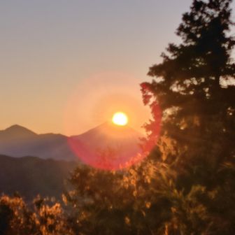 見えました！太陽は真下には沈まないのでした😊