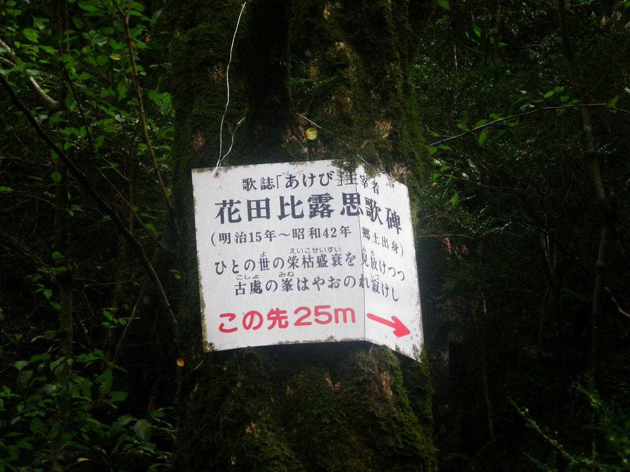 歌碑があっちに。

古処の峯はやおの…やおのれ…❔
感嘆詞の「や」❔
お…おのれ❔