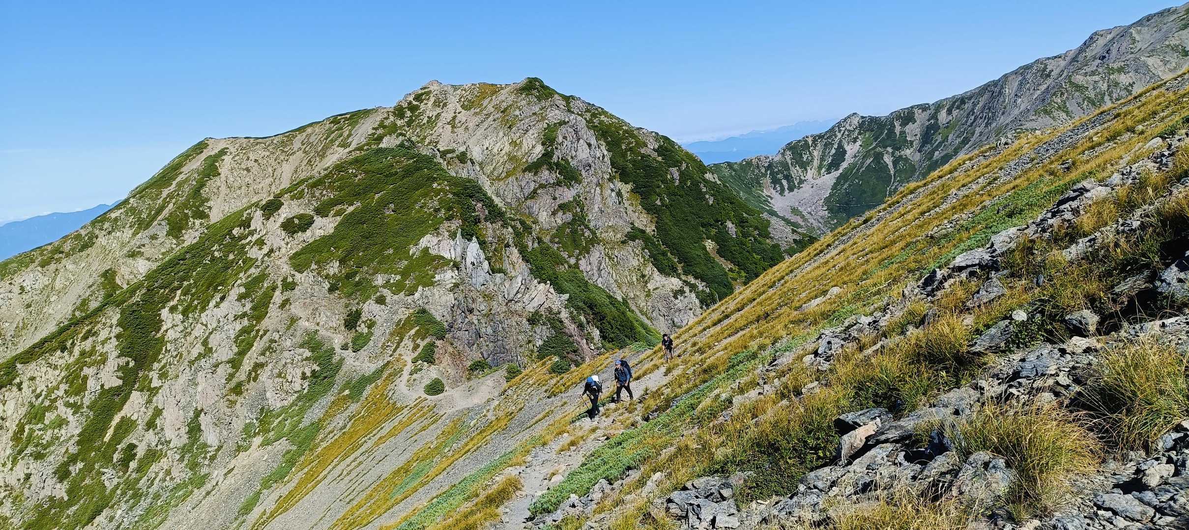 農鳥岳-農鳥岳-大門沢登山道入口-ゲート-奈良田バス停 縦走コースの写真